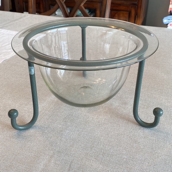 Partylite “Seville” tabletop 3 wick candle holder & glass insert. Green Mexico - Picture 3 of 9